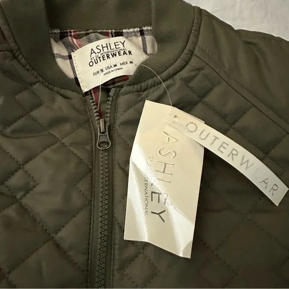 New! Ashley by 26 International Outerwear Olive Green Jacket Coat Women’s Medium - Picture 8 of 8